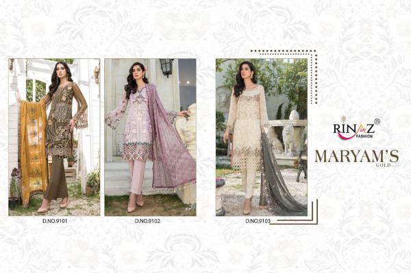 Rinaz Maryam's Gold 13 Designer Georgette Embroidery Wedding wear Salwar 